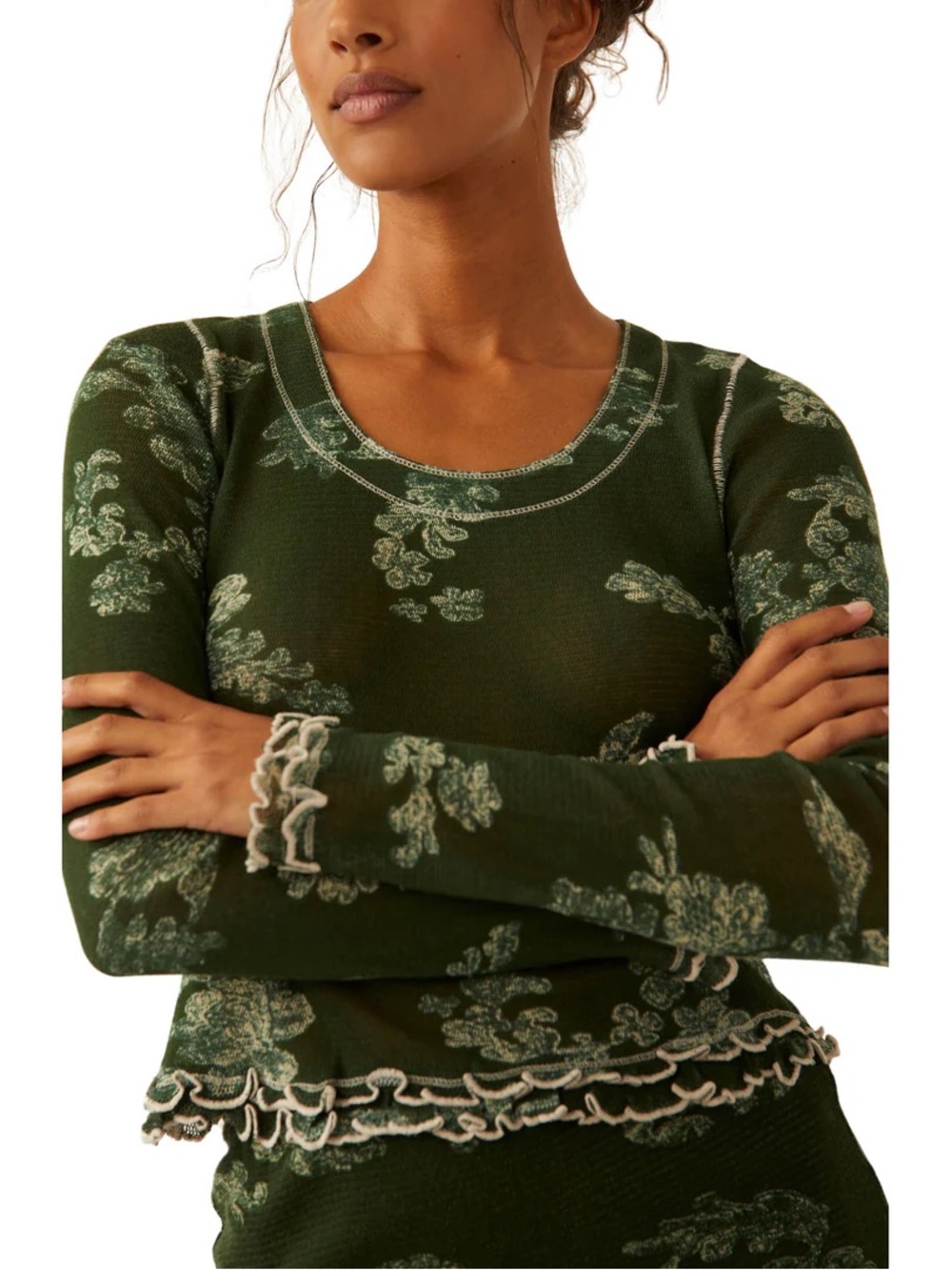 Free People Garner Whimsigoth Fairy Bohemian Long Sleeve Tee.